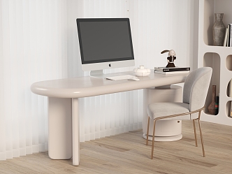 Desk Computer Decorative Cabinet Single Chair 3d model