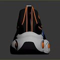 Modern Stylish Sports Shoes With Black Blue Orange Color And Thick Sole Design