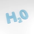 Blue Transparent H2O Letter Decorative Ornament Set For Home Decor