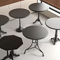 Multiple Stylish Side Tables With Metal Bases And Wooden Tops In Round Hexagonal Shapes