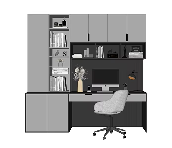Modern desk chair desk chair combination 3d model