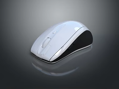 White and Black Computer Mouse with Modern Sleek Design for Desktop PC and Laptop Use 3d model