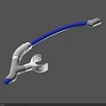 Blue And White Curved Medical Tube With Flexible Connector For Healthcare Use