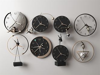 Modern clock wall decoration pendant 3d model