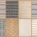 Stylish Square Rugs With Various Patterns And Neutral Tones For Home Decor 3d model