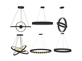 Modern chandelier ring bulb chandelier 3d model