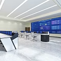 Modern monitoring room Monitoring center Command center Control room Monitoring hall Command room 3d model