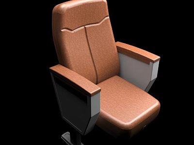 Brown Leather Office Chair with Contoured Backrest and Padded Armrests Ergonomic Design for Comfortable Workspace 3d model