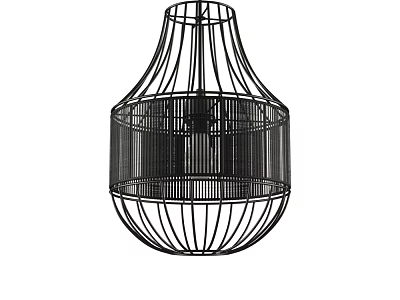 Stylish Modern Black Metal Grid Design Pendant Light for Indoor Home Decor 3d model