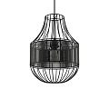 Stylish Modern Black Metal Grid Design Pendant Light for Indoor Home Decor
