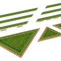 Landscaped Road Facilities Featuring Grass Covered Triangular And Strip Dividers 3d model