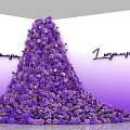 100th Anniversary Decor With Purple Flower Arrangement And Gradient Background