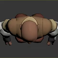 Game And Movie Character Bald Headed Brown Robe White Sleeves Red Belt Brown Boots