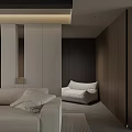 Modern Minimalist Living Dining Room Interior Design With White Sofa Coffee Table And Bar Counter