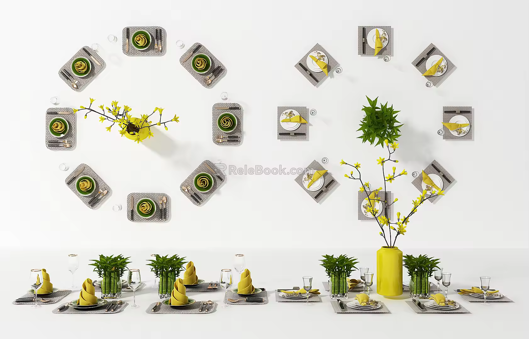 Modern Tableware Accessories Combination 3d model