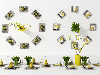 Modern Tableware Accessories Combination 3d model