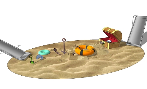 Modern amusement equipment sand pit 3d model