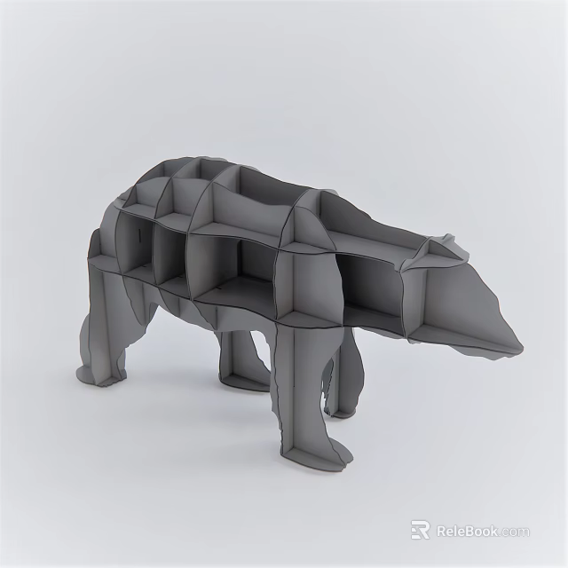 Modern Geometric Bear Shaped Decorative Ornament Set For Home Decoration 3d model 