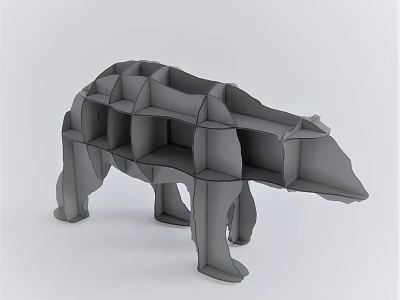 Modern Geometric Bear Shaped Decorative Ornament Set For Home Decoration 3d model