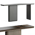 Modern Functional Desk Design With Wooden Top And Sleek Cylindrical Legs