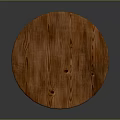 Solid Wood Round Table With Curved Legs And Natural Wood Grain Surface