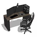 Modern Computer Table and Chair Live Computer Table and Chair 3d model