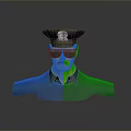 Cartoon Police Officer Character Wearing Blue Uniform Police Hat With Badge Sunglasses And Yellow Face