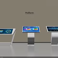 Public Facilities Interactive Digital Terminals With Touch Screens On White Stands