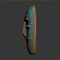 Vibrant Animal Face Wooden Mask With Turquoise and Orange Eye Brow Patterns
