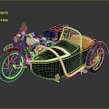 Industrial Style Motorcycle Postman Motorcycle Three-wheeled Motorcycle Classic Motorcycle Retro Motorcycle Classic Motorcycle 3d model