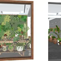 Natural Café Interior With Rattan Pendant Light Green Plant Decor Wooden Table And Wall Art