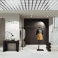 Modern Fashion Clothing Store Display With Mannequin Vase And Console Table