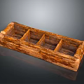 Wooden Rectangular Garden Decorative Planter with Divided Compartments for Small Plants 3d model