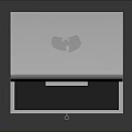Opened Shiny Metallic Box Containing Square Item on Dark Background