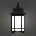 Modern Black Wall Light with Square Grid Pattern Lampshade Mounted on Wall 3d model