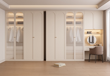 Cream wardrobe French wardrobe 3d model