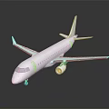 White Modern Airliner with Single Aisle Twin Engine Fuselage Wings and Tail Design