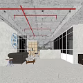 Contemporary Coworking Space With Wooden Desks Ergonomic Chairs And Glass Partitions