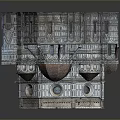Futuristic Sci Fi Metallic Mechanical Structure With Geometric Design And Circular Components