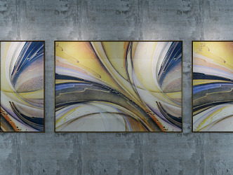 modern abstract painting decorative painting 3d model