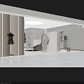Modern Clothing Store Interior With Dresses Display And Plant Decor