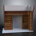 Wooden Storage Furniture Featuring Multiple Shelves Drawers And Central Open Space