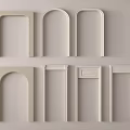 Various Decorative Door Frame Styles In Light Tones For Interior Design 3d model