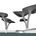 Modern landscape gallery park gallery landscape structure 3d model