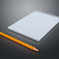 Book notebook file pencil realistic model cartoon model PBR PBR model 3d model