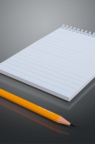 Book notebook file pencil realistic model cartoon model PBR model 3d model