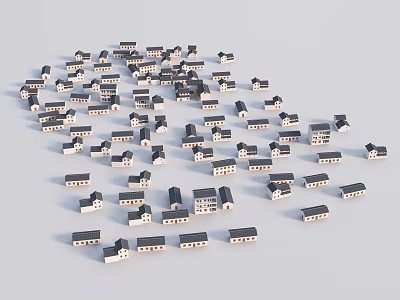 Chinese Style Folk Residence Planning New Rural Planning Building 3d model