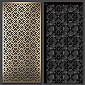 Modern Elegant Wall Decor With Brass Intricate Laser Cut Geometric Floral Patterns