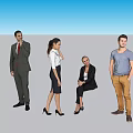 Group of Diverse People With Professional And Casual Attire Standing And Sitting