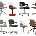 Modern Office Chairs With Various Designs Multiple Colors Leather Armrests And Caster Wheels
